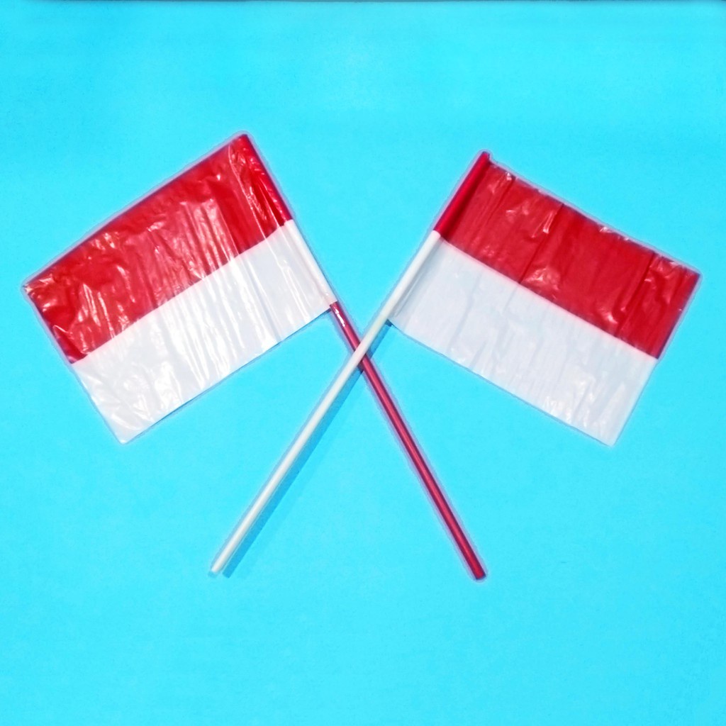 Bendera pawai kecil merah putih plus gagang