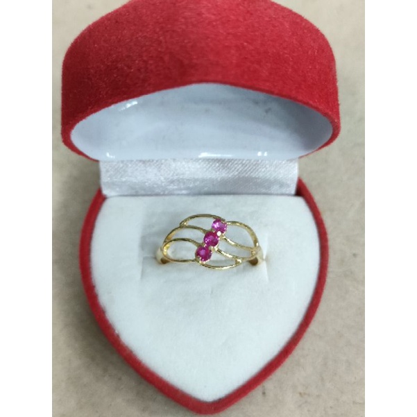 cincin mata 3 merah 1 gram emas muda