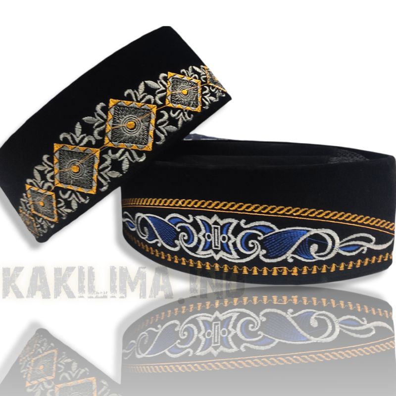 Peci Kopiah Songkok Hitam Motif Batik Bordir Tinggi 9cm Murah Harga Grosir - Peci Kopeah Pria Model Terbaru Bisa Bayar di Tempat COD