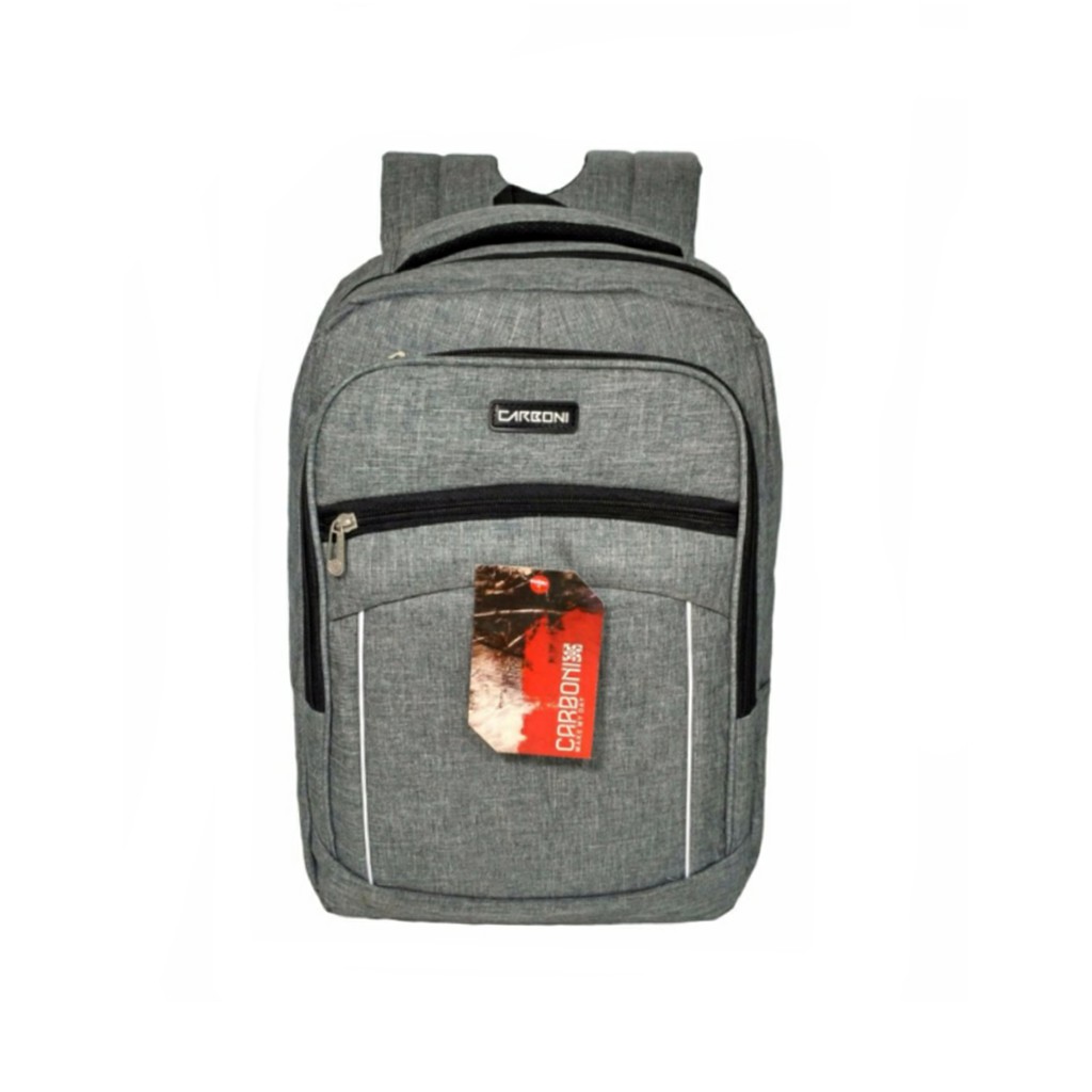 Carboni Backpack Tas Ransel Punggung Nilon Mode Disain Kasual Fungsional MA00057 17- Grey Original