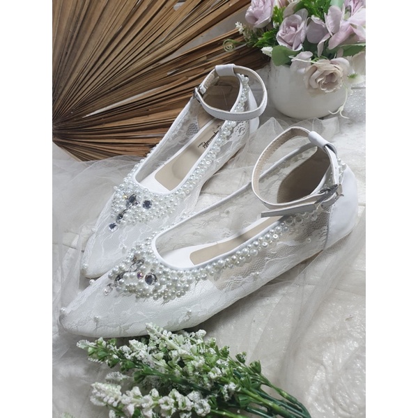 flatshoes clarisa putih tali