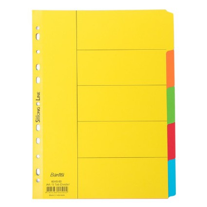 

Bantex Cardboard Divider A4 5 Pages 6045 | Pembatas Binder Bantex A4