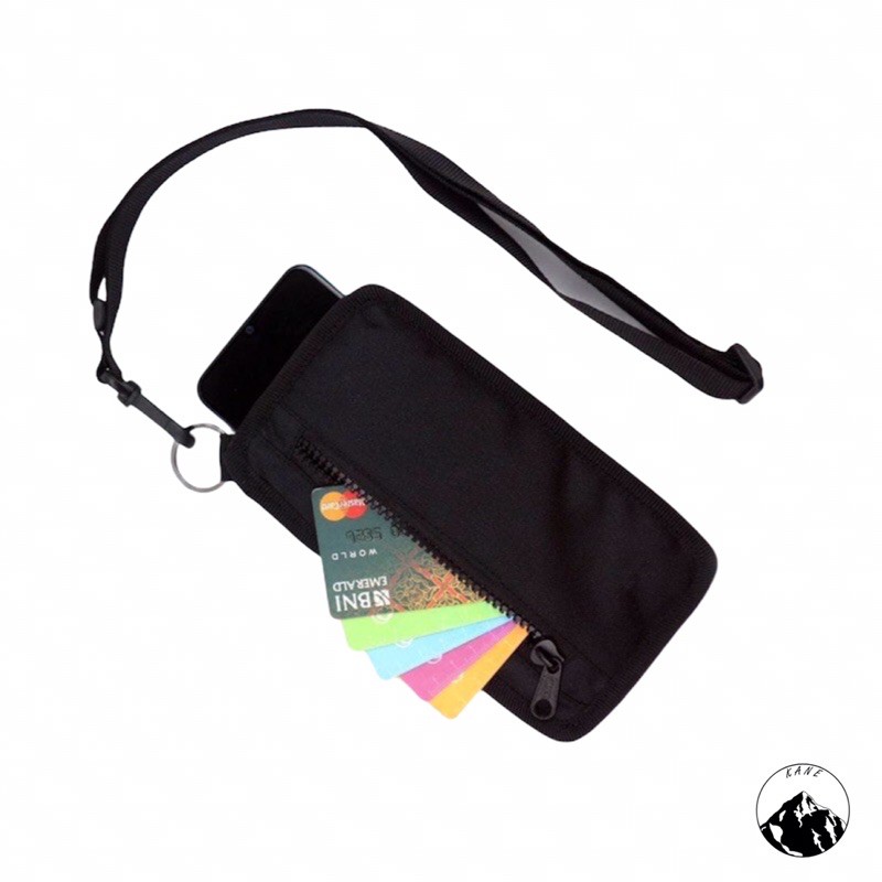 Tas HP mini selempang gantung leher hanging wallet tempat kartu atm polos