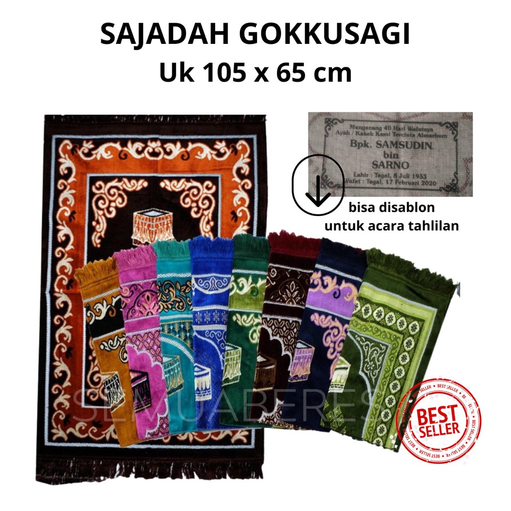 Sablon Sajadah Buku Turkey Gokkusagi /Amir 105cm x 65cm Tahlilan Oleh Oleh Haji [40pcs]