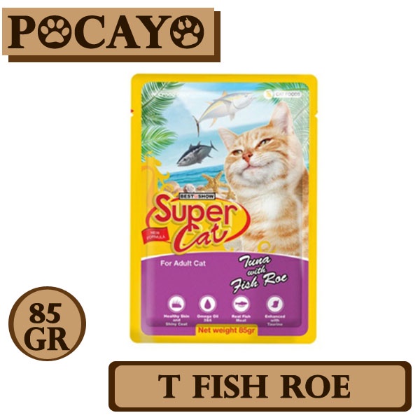 Super Cat Pouch Adult Tuna Fish Roe 85gr