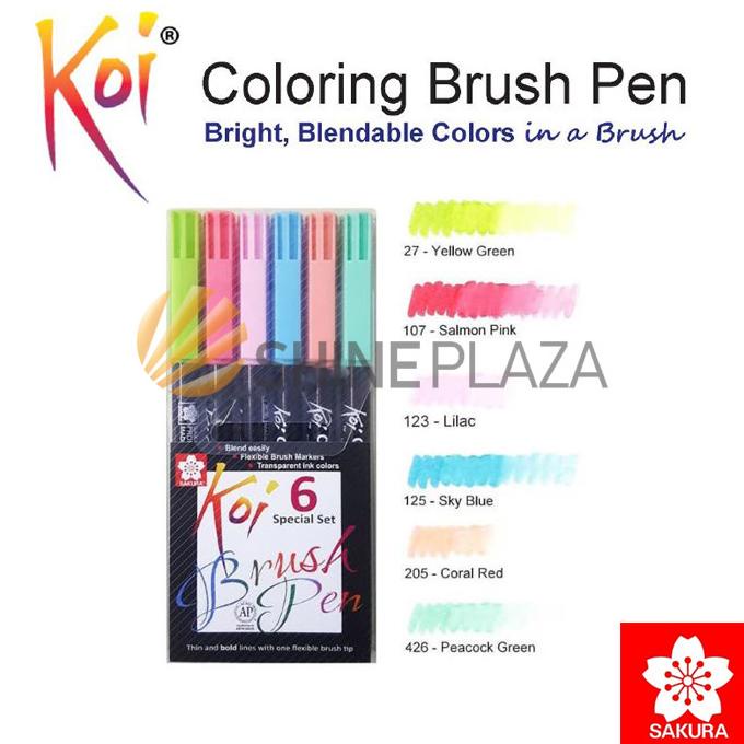 

(BISA COD) Sakura Koi Brush Pen Set Pastel - Sakura Koi Coloring Brush Pen BERGARANSI Kode 1076