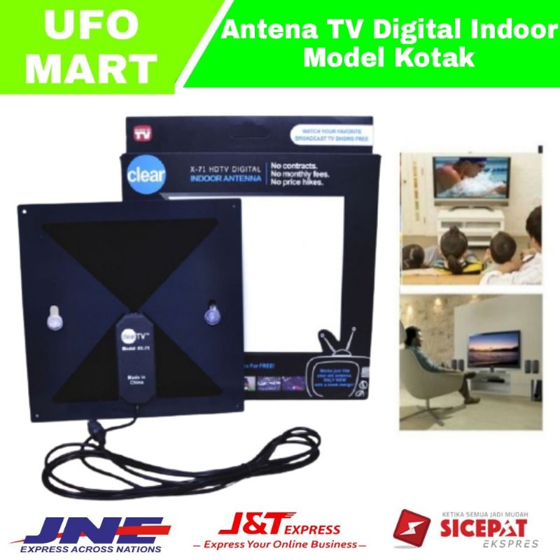 antena tv digital indor super jernih model kotak antena tv dalam ruangan rumah antena tv indoor murah