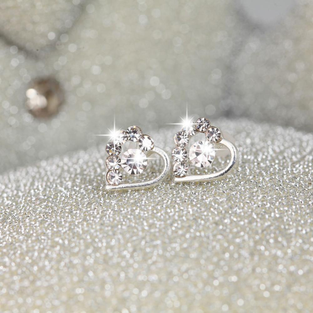 Timekey Anting Tusuk Hias Kristal Berkilau Simple Untuk Wanita A9K3