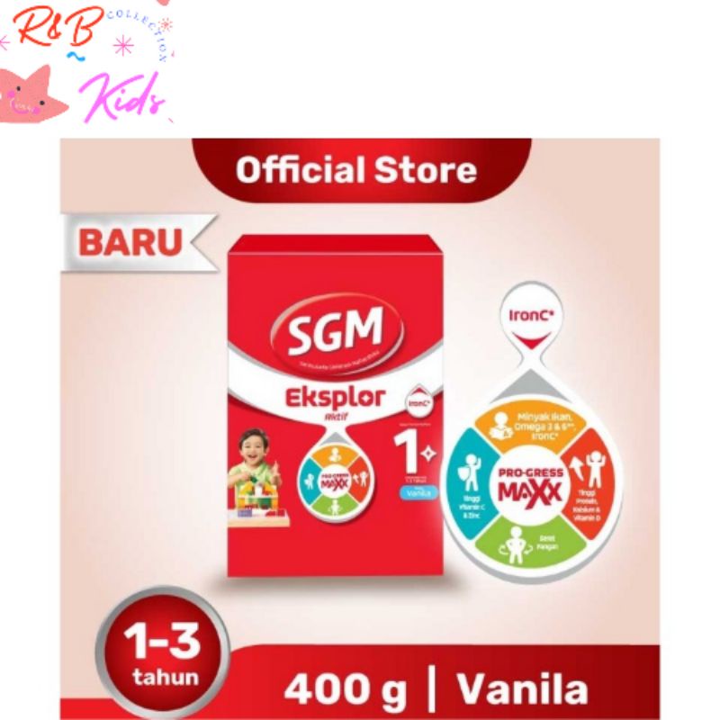 SGM Eksplor Aktif 1+ Susu Pertumbuhan Vanila 400 Gram