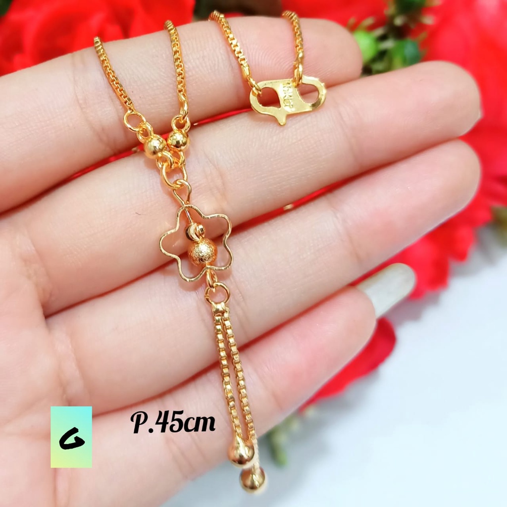 Kalung Permata koye Dewasa  elegan logam emas Hongkong anti karat