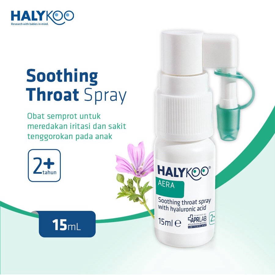 HALYKOO Soothing Throat spray with hyaluronic Acid - 2+ Years (15ml)