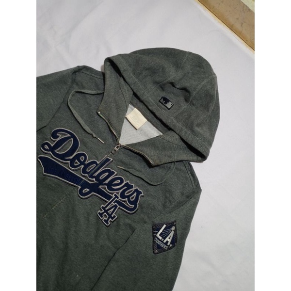 Jaket Zip Hoodie Dodgers Los Angels MLB Original Full Tag