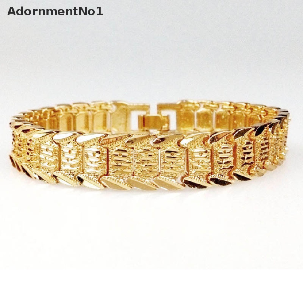 (AdornmentNo1) Charms Gelang Rantai Lapis Emas 18K Untuk Pria