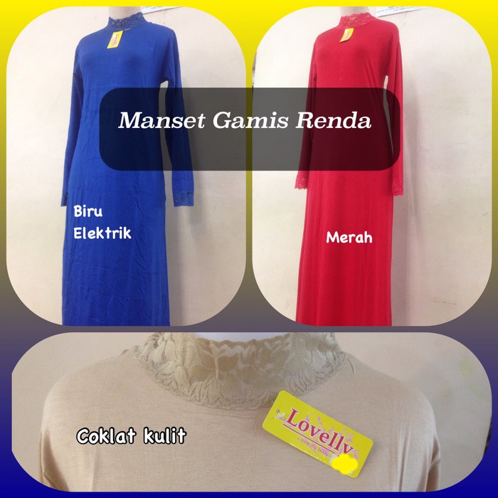 Manset gamis renda | baju gamis renda | dalaman gamis
