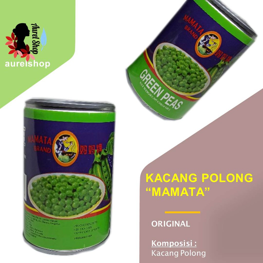 

MAMATA BRAND Kacang Polong kemasan Kaleng 397 gram