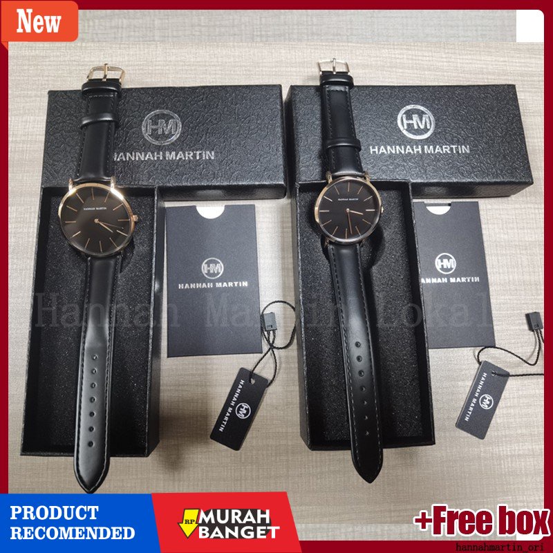 Jam tangan couple terbaik- Jam Tangan Couple Sangat tipis Hannah Martin 100% Original Pria Wanita Co