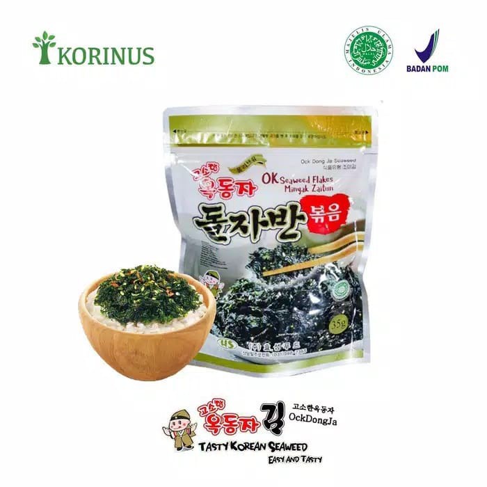 Ock Dong Ja Seaweed Flakes 35g Korinus Ock Dong Ja Seaweed Flakes / Ock Dong Ja Flakes Halal / Makan