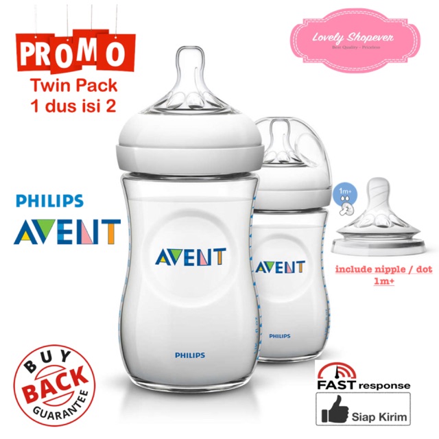 Avent philips botol susu milk bottle natural 260ml 260 ml white putih SCF693/23