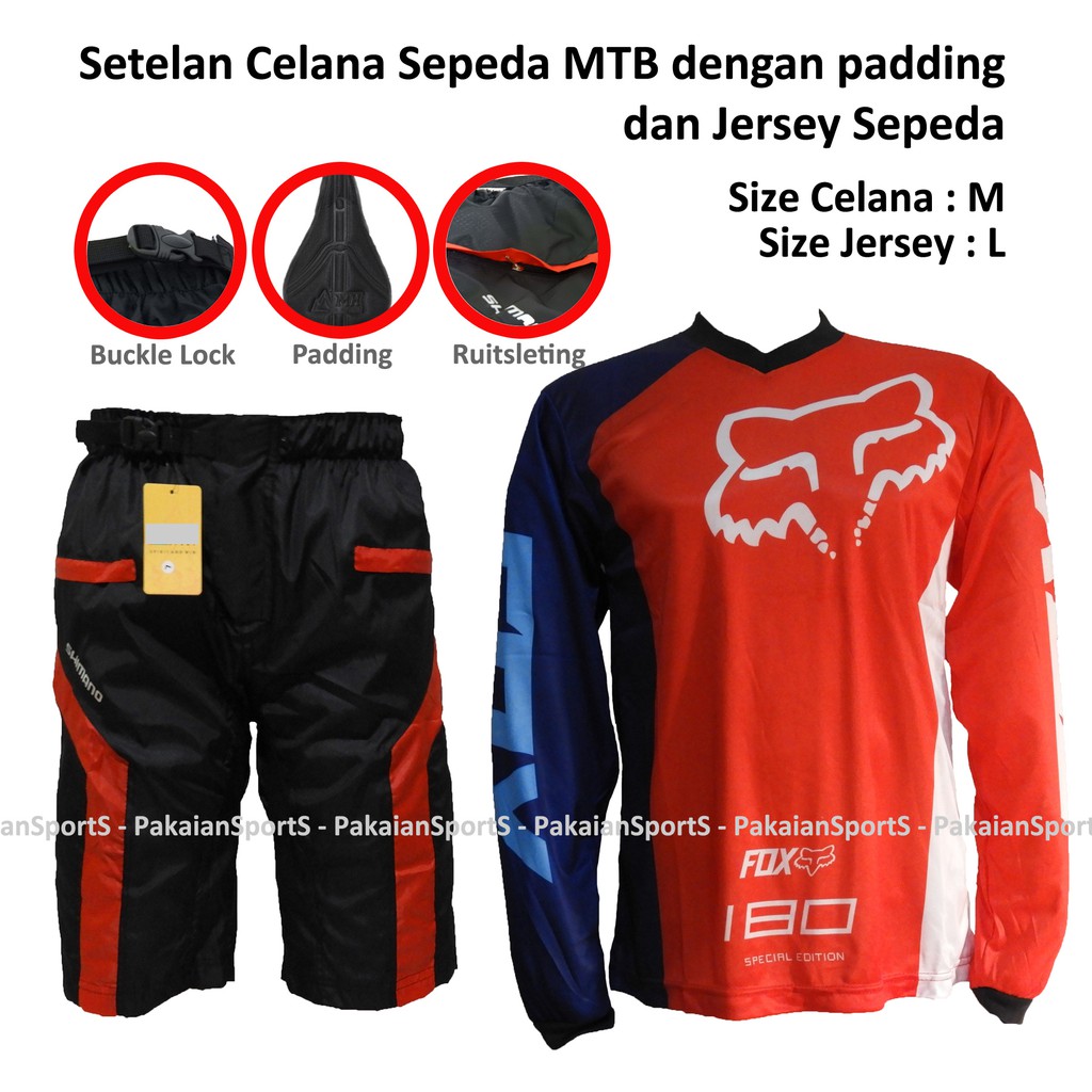 Setelan Celana  Sepeda  MTB  dan Jersey Sepeda  Downhill Kode 