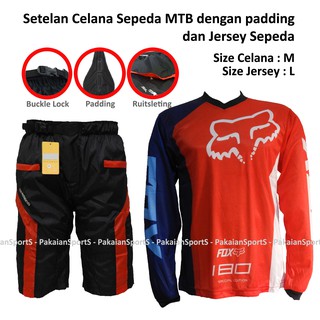 Setelan Celana Sepeda  MTB  dan Jersey  Sepeda  Downhill Kode 