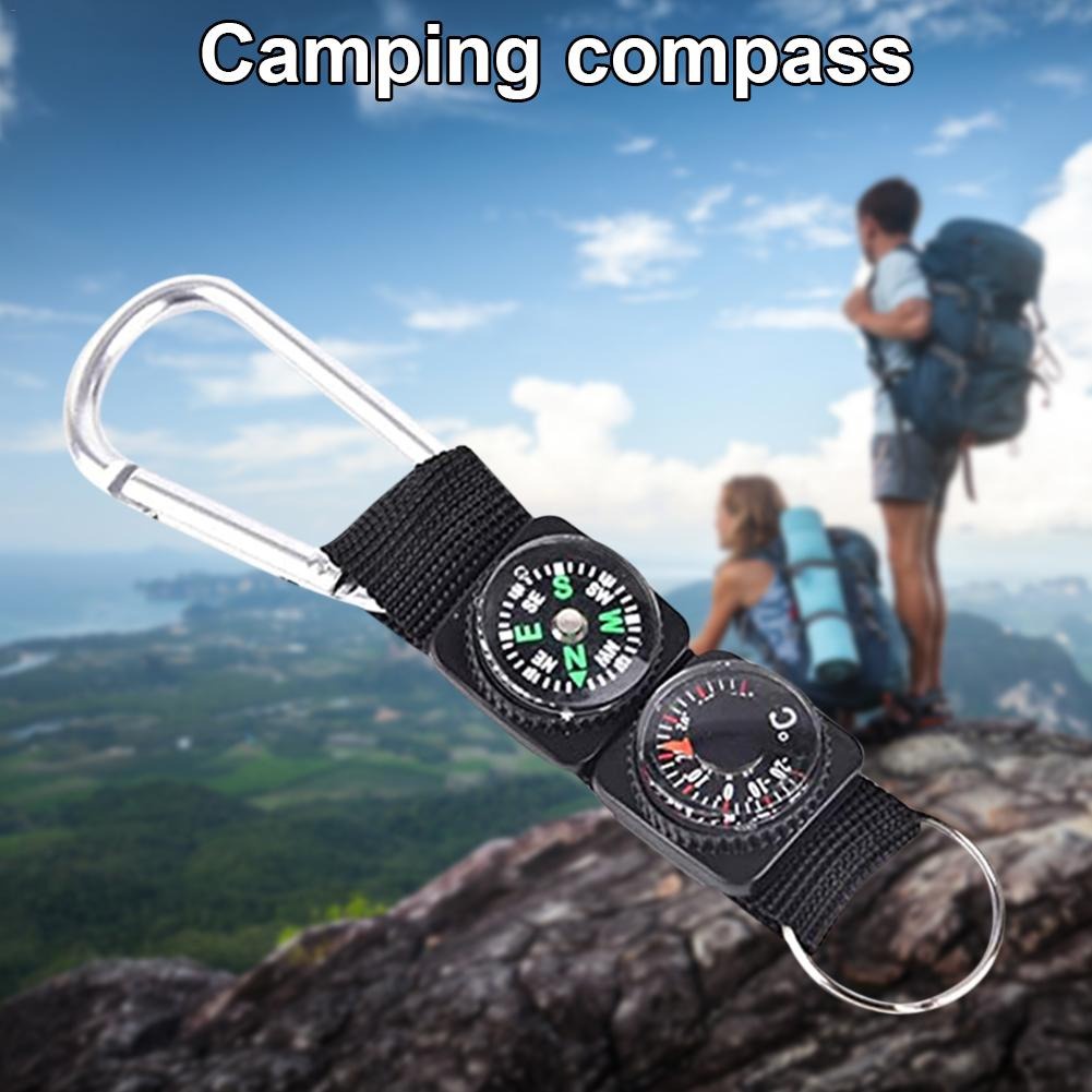 Gantungan Kunci 3 in 1 Kompas  Gantungan Kunci CarabinerTermometer Carabiner Key Ring