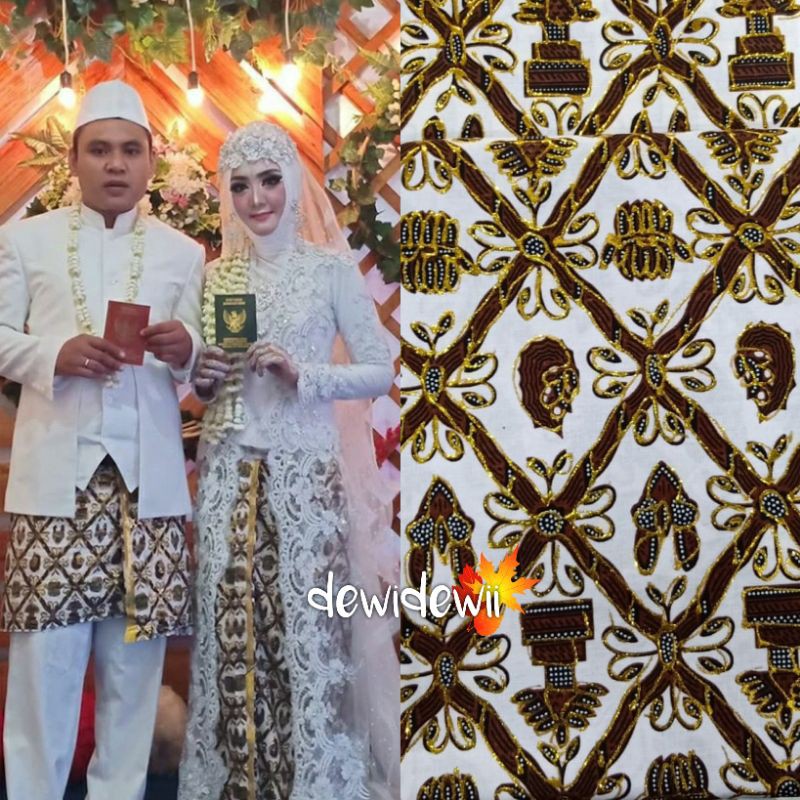 Sepasang Jarik Pengantin Prodo (isi 2), DASAR PUTIH