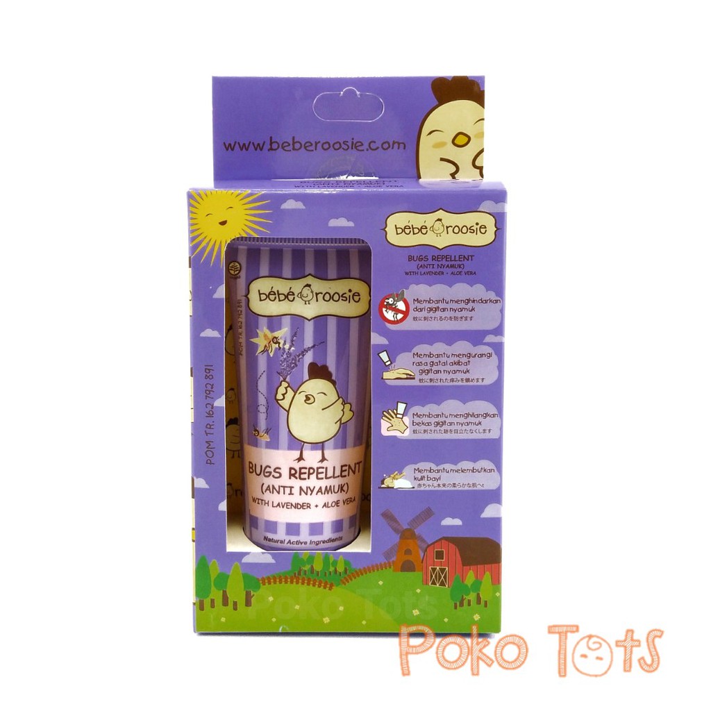 Bebe Roosie Bugs Repellent Cream 60gr Anti Nyamuk Serangga Bug WHS