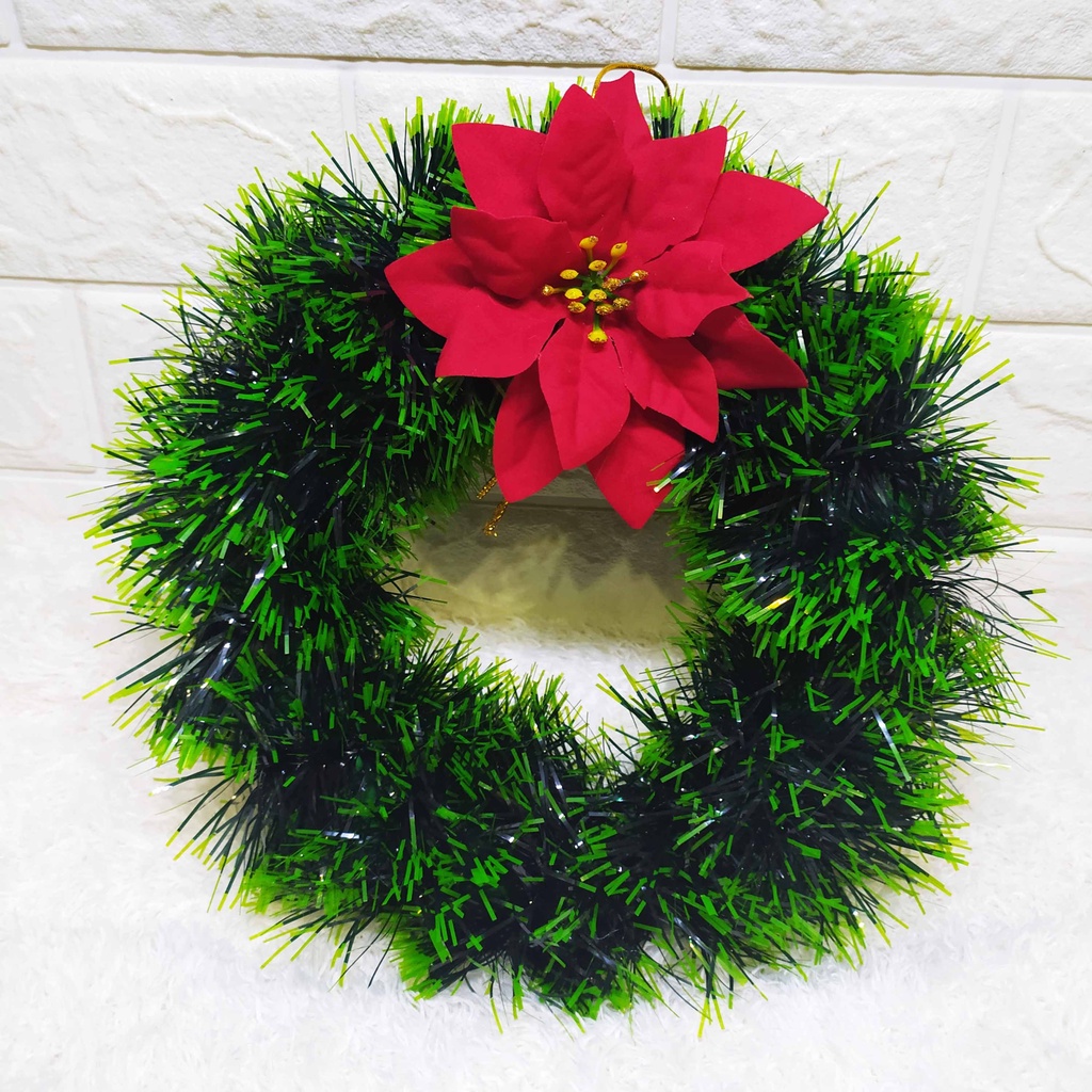 ( D 20 cm) Lingkaran Natal Kastuba Polos -Wreath Hiasan Dekorasi Natal