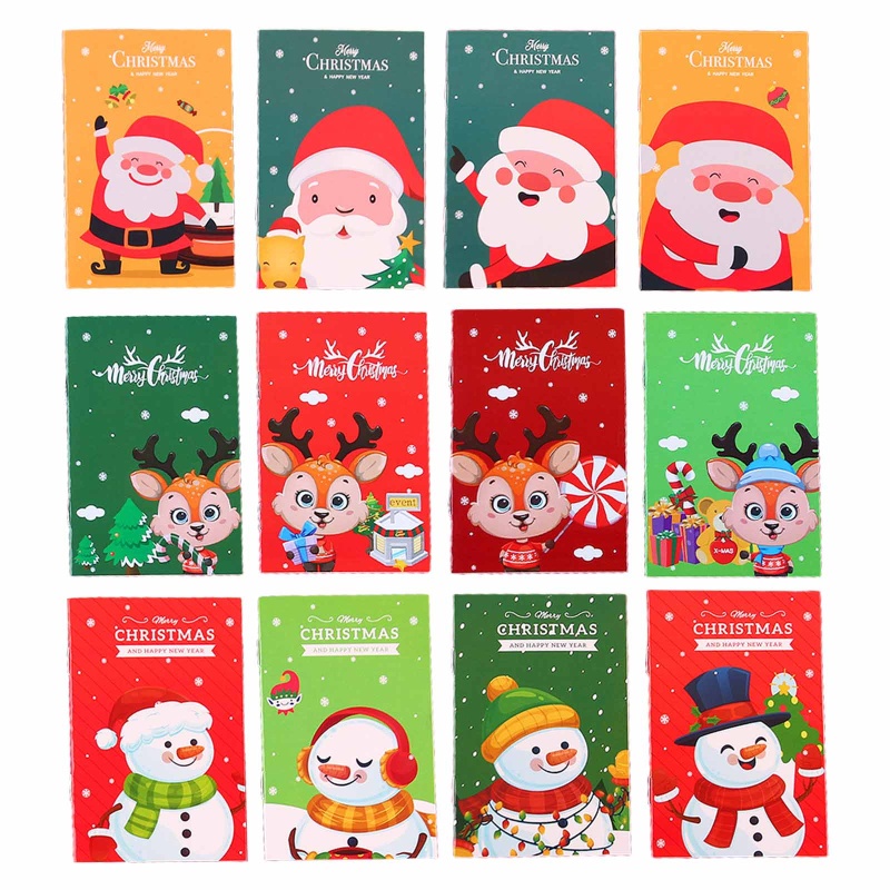 Zzz 10pcs / Set Buku Catatan / Jurnal Mini Motif Natal Untuk Pelajar