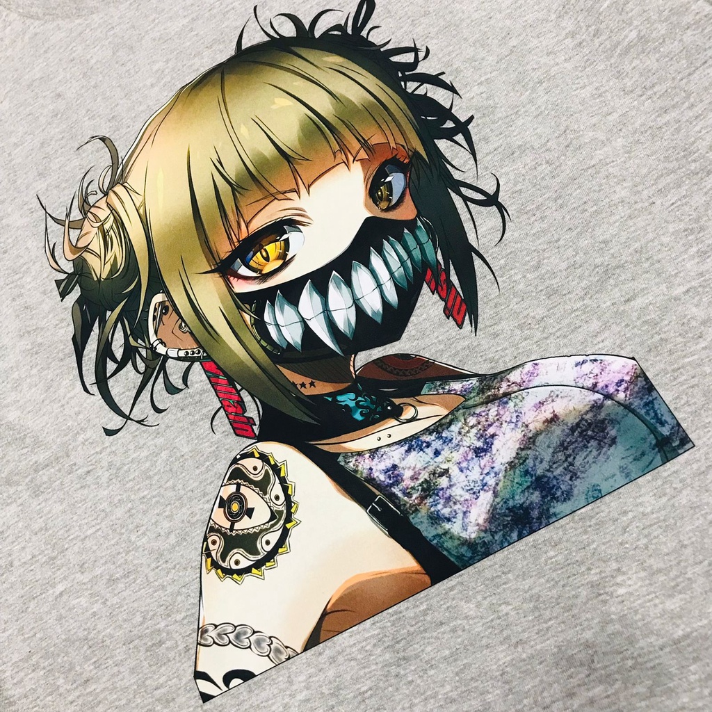 Tshirt Himiko Toga on Mask Grey Anime Manga My Hero Academia Premium Unisex