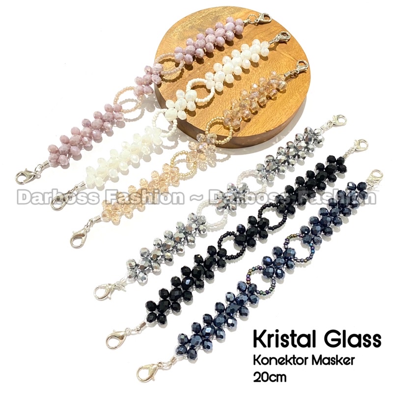 (PART 2 KN) Konektor Masker Kristal / Konektor Masker Mote Kristal / Mute Kristal / Mask extender / Pengait Masker / Strap Masker Hijab Mewah / Konektor Masker Kupu dan bunga / Konektor Masker murah