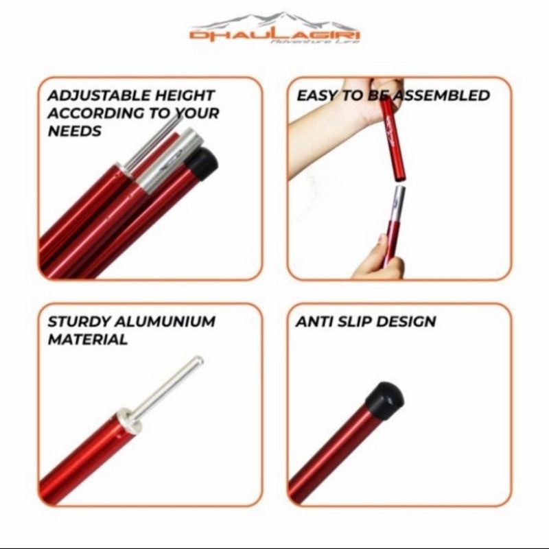 tiang flysheet dhaulagiri 2*200cm dhaulagiri