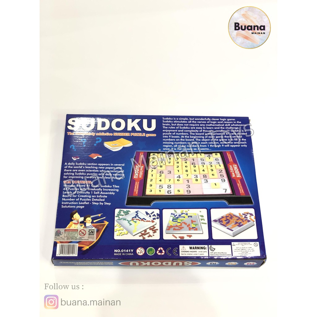 MAINAN EDUKASI ANAK PUZZLE GAME SUDOKU TEKA TEKI ANGKA BELAJAR BERHITUNG