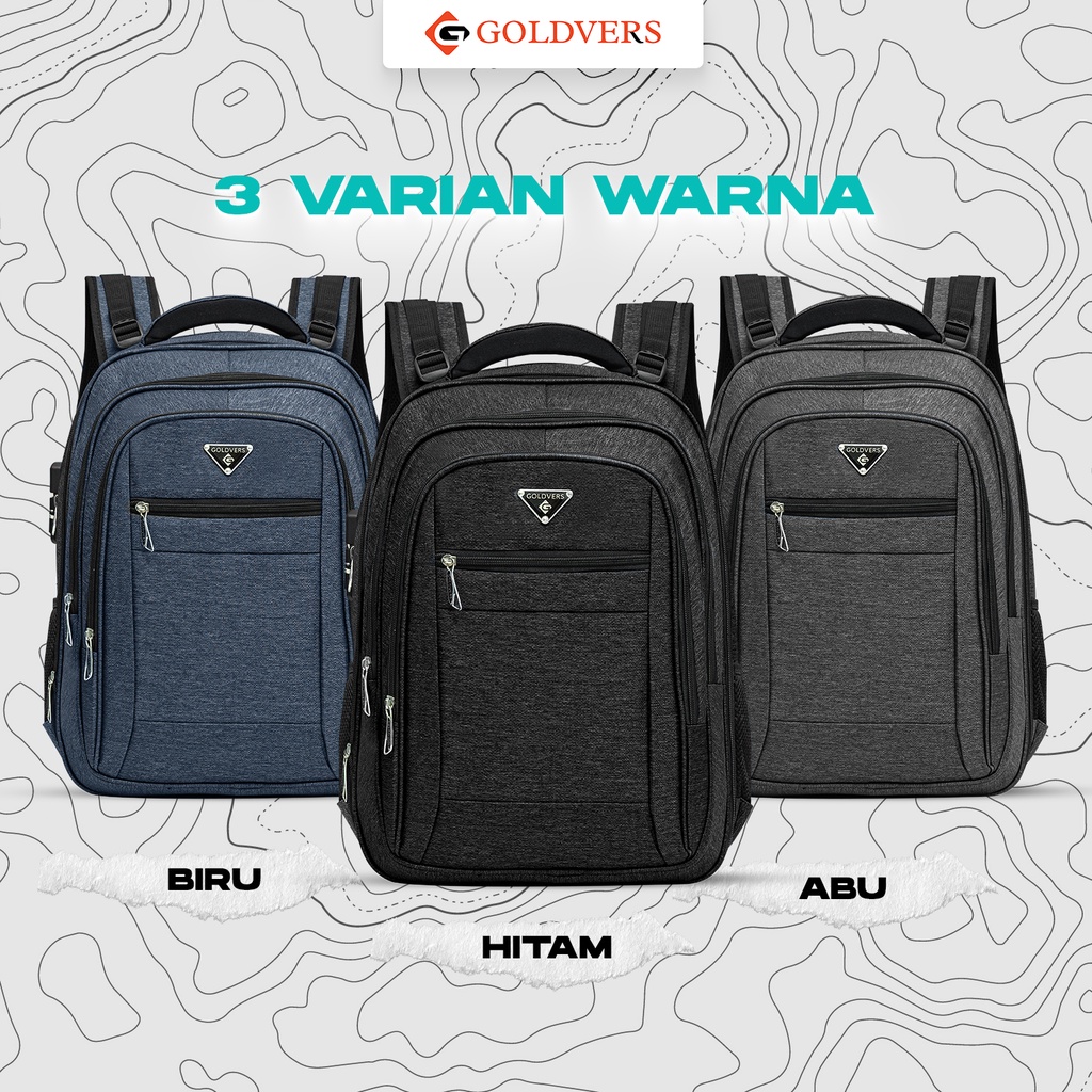 Tas Ransel POLO Backpack Kerja Kantor Kuliah  Tas Laptop bisa Expanding Warna Biru