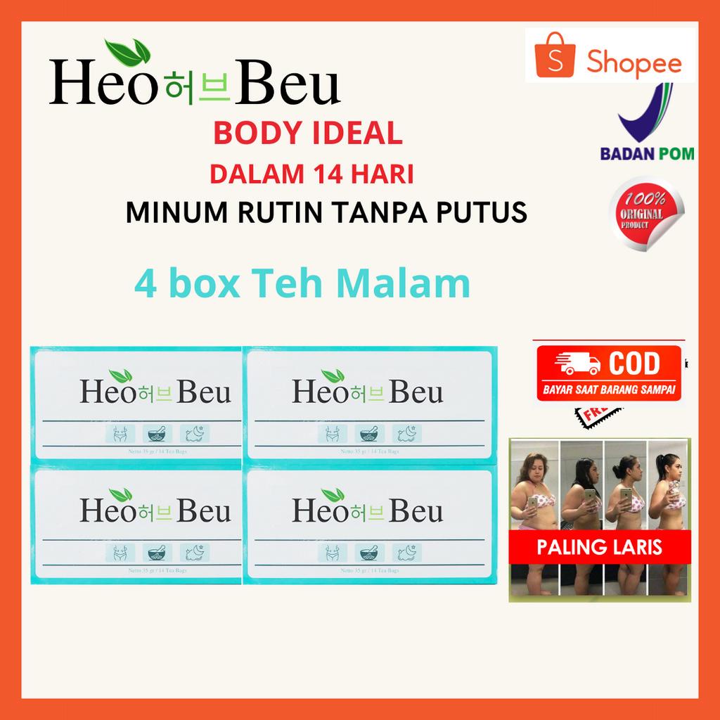 

4 BOX HEO BEU NIGHT TEA / TEH MALAM | HEO BEU TEA | HEO BEU TEA DIET | HEO BEU BPOM | HEO BEU PELANGSING| ORIGINAL | BPOM | BISA COD | BISA UNTUK PRIA & WANITA | VIRAL | TERLARIS
