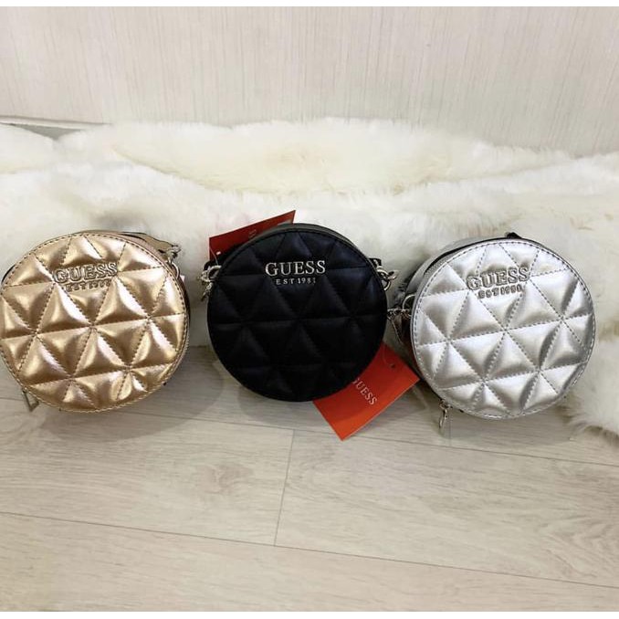 Tas Murah Wanita Perempuan GUES* 010 Sling Cute Round Bag Original