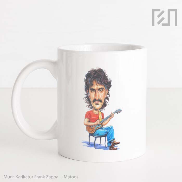 Gelas Keramik Caricature Frank Zappa Mug