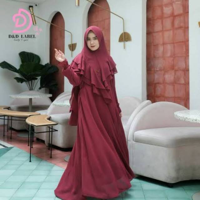 Gamis ghania original by dnd label/gamis muslimah murah