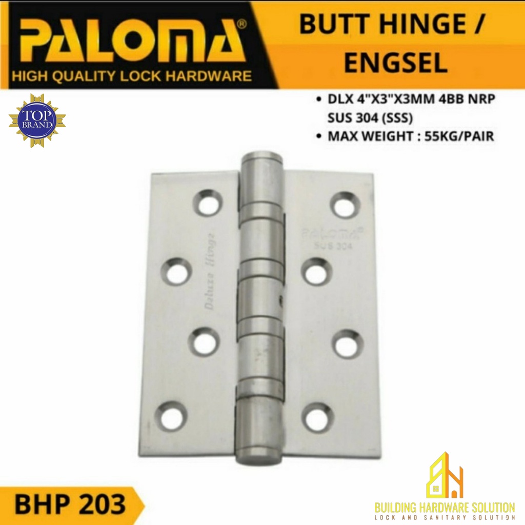 Engsel pintu/engsel jendela/engsel 4inch/paloma BHP 203