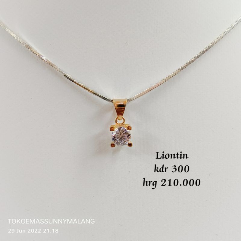 LIONTIN BATU PERMATA EMAS ASLI 300%