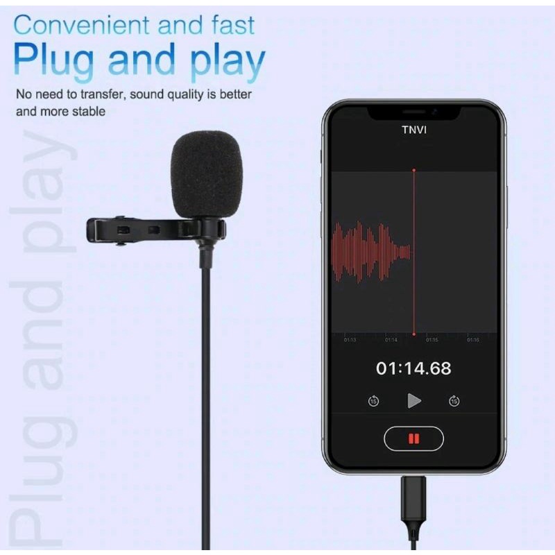 Microphone Clip On Tipe C lavalier mic hp