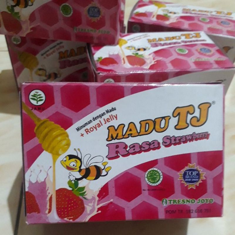 

Madu Tj sachet isi 12 Rasa Stawberry, 20g