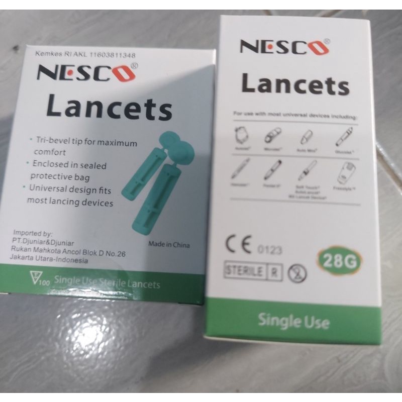 Blood Lancet Nesco isi 100 / Jarum Bekam / Jarum Cek gula darah,asam urat,kolesterol  DLL