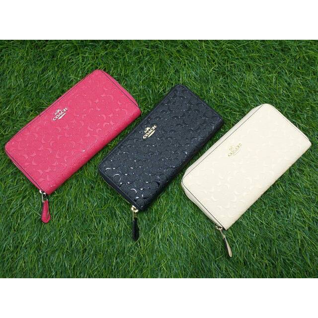 Coach Signature Debossed Patent Wallet dompet original authentic