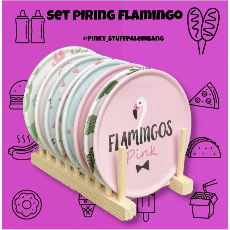 Pinky Stuff - Set Piring Flamingo