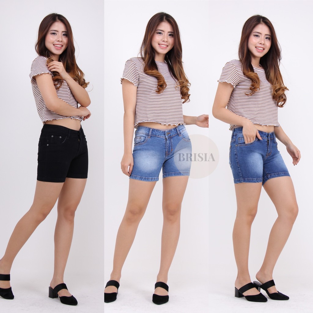 [SIZE 27-38] Hotpants Jeans 2/3 JSK Bigsize / Celana Pendek Wanita Short Jeans JSK 6061 6062 6063