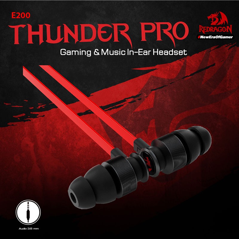 Redragon Gaming Earphone Flat Cable THUNDER PRO - E200