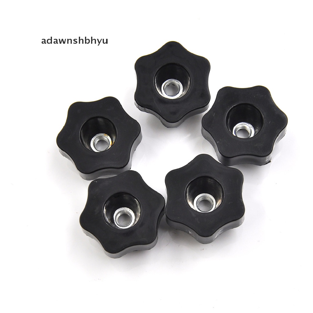 Adawnshbhyu 4Pcs M6 Female Thread Star Shaped Head Clamping Nuts Knob Dengan Lubang Tembus