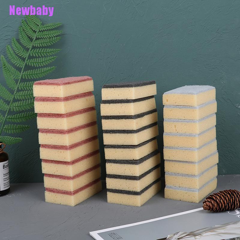 (Newbaby) 1 / 8 Pack Spons Scrub Bahan Serat Tanaman Alami Untuk Cuci Piring