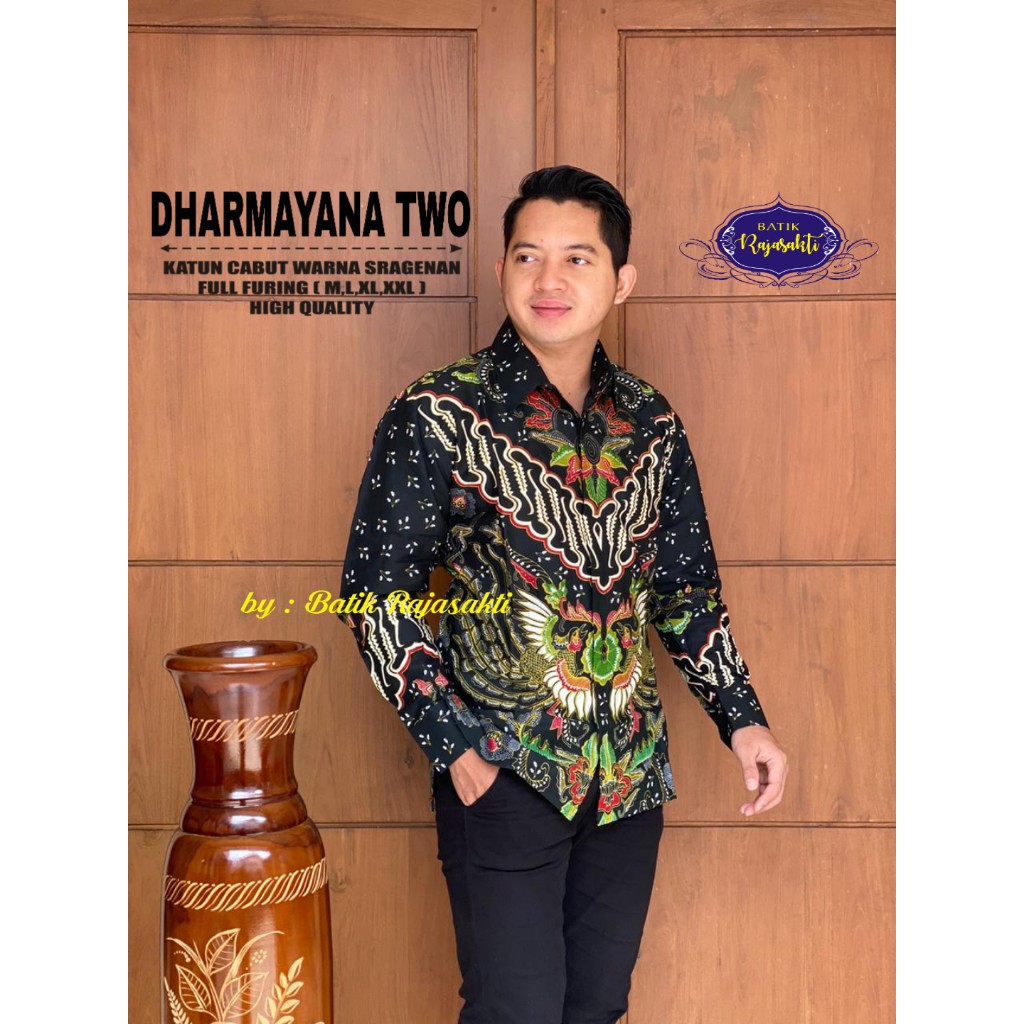 DHARMAYANA TWO Kemeja Batik Pria Full Furing Bahan Katun Sragenan